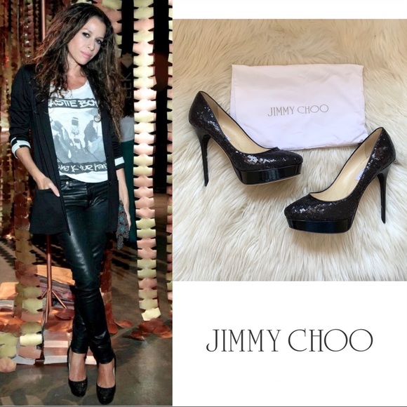 Jimmy Choo Shoes - Like New! JIMMY CHOO Cosmic Sequin Patent Pumps